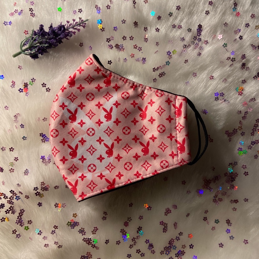 ink Playboy bunny face mask covering